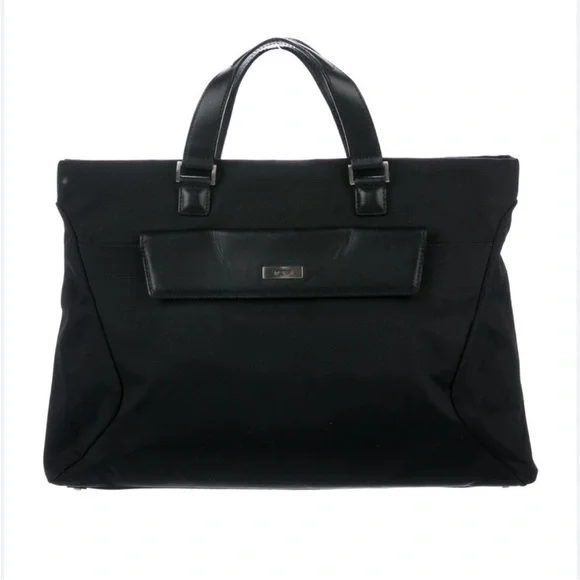TUMI nylon leather trim convertible top handle shoulder laptop briefcase bag - Picture 1 of 10